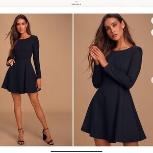 Lulus Forever Chic Black Long Sleeve Dress